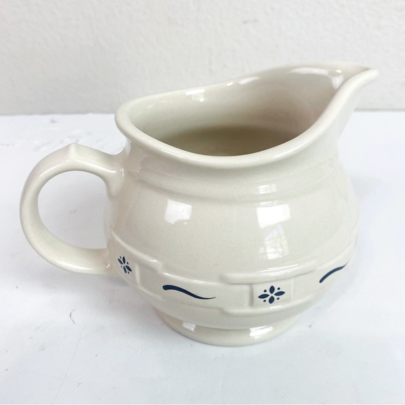 Longaberger Blue Basket Weave Woven Traditions Creamer Pitcher - Picture 3 of 7